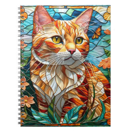 Tabby art stained glass cat colorful modern style ノートブック
