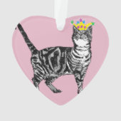 Tabby Catおばあちゃんピンクメリークリスマスデコレーション オーナメント (裏面)