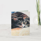 Tabby Catカスタマイズ可能ノートカード（緑） カード (正面)