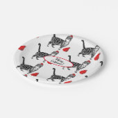 Tabby Catクリスマス猫赤おもしろい白 ペーパープレート (アングル)