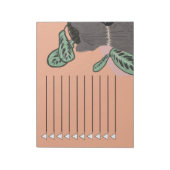 Tabby Catグレー植物2トーン ノートパッド (回転)