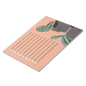Tabby Catグレー植物2トーン ノートパッド (アングル)
