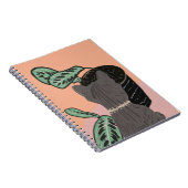 Tabby Catグレー植物2トーン ノートブック (右側)