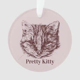 Tabby Catスケッチカスタムの色パーソナライズされた名 オーナメント