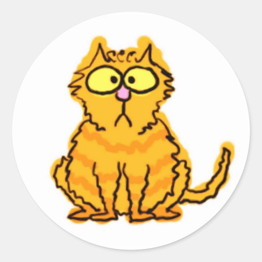 Tabby Catスタンプ ラウンドシール (正面)