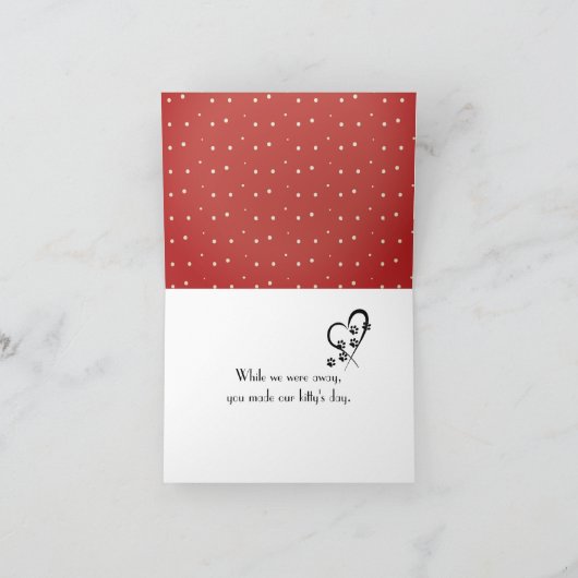 Tabby Catペット座りありがとうございます サンキューカード (内部)