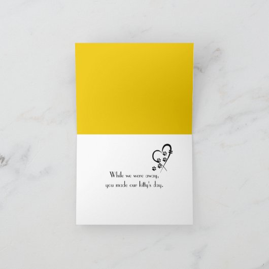 Tabby Catペット座りありがとうございます サンキューカード (内部)