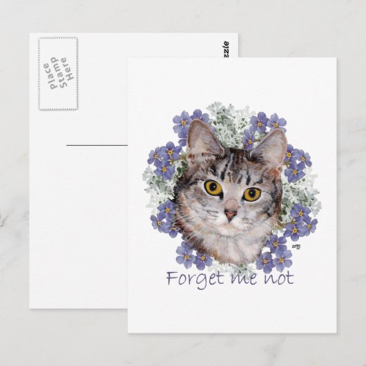 Tabby Cat忘れ Not ポストカード (正面/裏面)