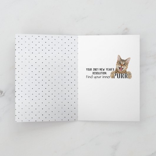 tabby cat新年の決議 カード (内部)
