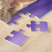 Tabby Cat顔 – 黒にフェード ジグソーパズル (側面)