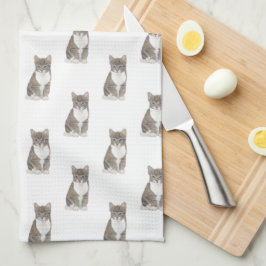 Tabby Cat （グレー） キッチンタオル