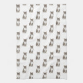 Tabby Cat （グレー） キッチンタオル (縦)