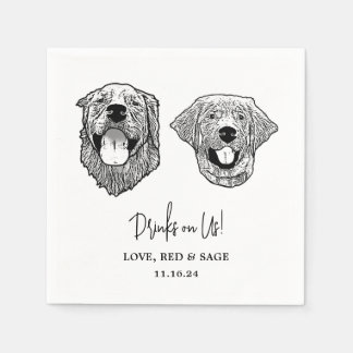 Tabby Cat パーソナライズされた Drink on on Me Napkins スタンダードカクテルナプキン