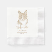 Tabby Cat パーソナライズされた Drink on on Me Napkins 縁ありカクテルナプキン (正面)