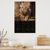 Tabby Cat 2026 Calendar ポスター (キッチン)