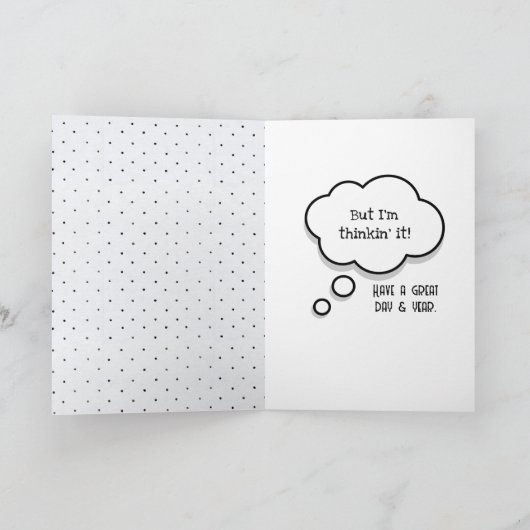 Tabby Cat 40th Birthdayユーモア カード (内部)