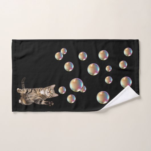 Tabby Cat Bubbles Cat  バスタオルセット (ハンドタオル)