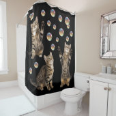 Tabby Cat Bubbles Cat Shower Curtain シャワーカーテン (インサイチュ)