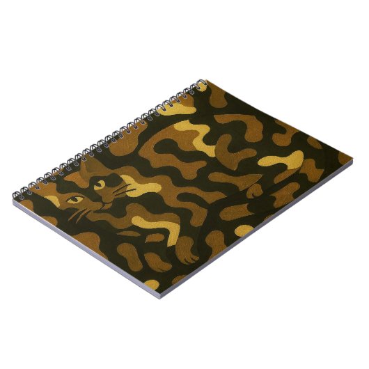 Tabby Cat Camouflage Art ノートブック (左側)