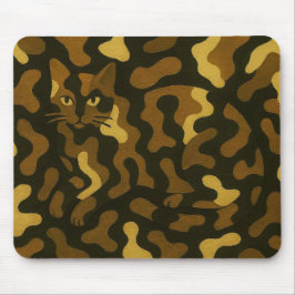 Tabby Cat Camouflage Art マウスパッド