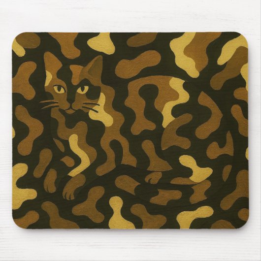 Tabby Cat Camouflage Art マウスパッド (正面)