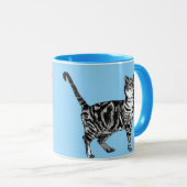 Tabby Cat Cats light Blue Girls Name Mug マグカップ (正面右)