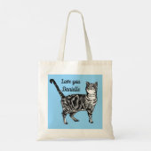Tabby Cat Cats light Blue Girls name Tote Bag トートバッグ (裏面)