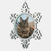 Tabby Cat Christmas Ornament スノーフレークピューターオーナメント (右)