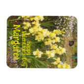 Tabby Cat Cute Yellow Iris Valentines Wifes Name マグネット (横)
