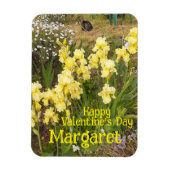 Tabby Cat Cute Yellow Iris Valentines Wifes Name マグネット (縦)