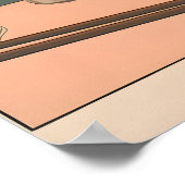 Tabby Cat Eating Noodles Ukiyo-e Art Print ポスター (角)