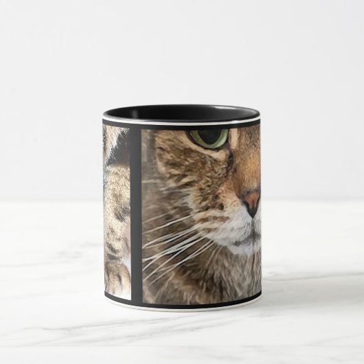 Tabby Cat Face and Paws - Funny Feline Design マグカップ (中央)