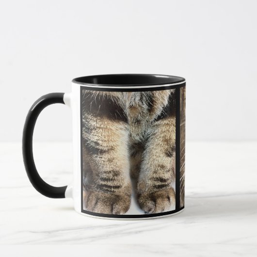 Tabby Cat Face and Paws - Funny Feline Design マグカップ (左)