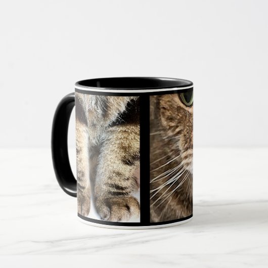 Tabby Cat Face and Paws - Funny Feline Design マグカップ (正面左)