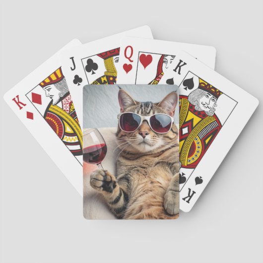 TABBY CAT FUNNY WINE トランプ (裏面)