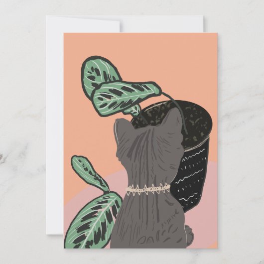 Tabby Cat Gray Plants Thank You (正面)