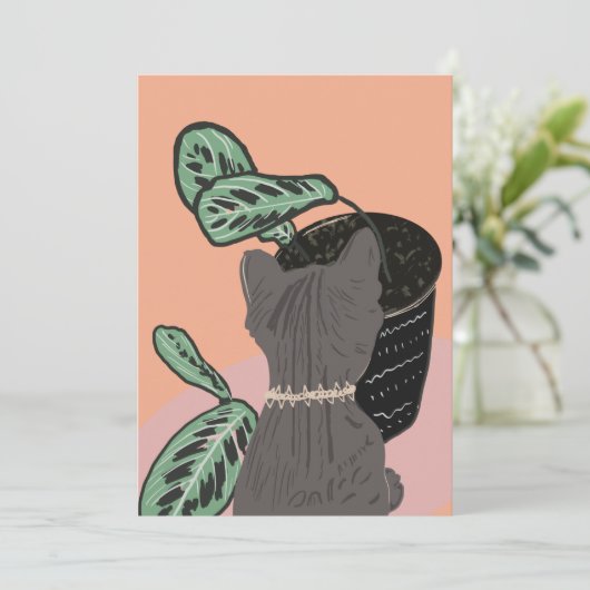 Tabby Cat Gray Plants Thank You (スタンド正面)