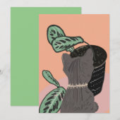 Tabby Cat Gray Plants Thank You (正面/裏面)