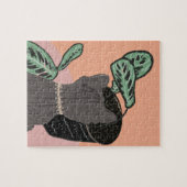 Tabby Cat Gray Plants Thank You ジグソーパズル (横)