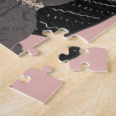 Tabby Cat Gray Plants Thank You ジグソーパズル (側面)