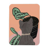 Tabby Cat Gray Plants Thank You マグネット (縦)