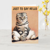 TABBY CAT GREETING CARD TO HELLO カード (黄色い花)