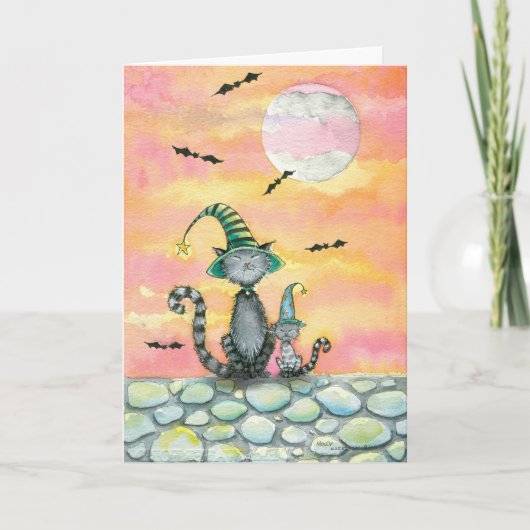 Tabby Cat Halloween Card by Molly Harrison カード (正面)