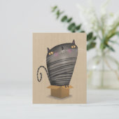 Tabby cat in box ポストカード (スタンド正面)