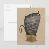 Tabby cat in box ポストカード (正面/裏面)