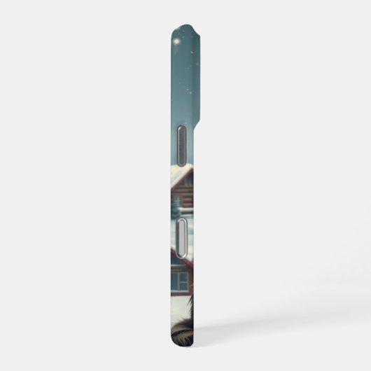 Tabby Cat in Preppy Winter Attire and Hat   iPhoneケース (右側面)