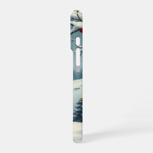 Tabby Cat in Preppy Winter Attire and Hat   iPhoneケース (左側面)