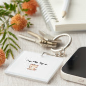 Tabby Cat Keychain – Cozy Cartoon Accessory for Ca キーホルダー (正面右)