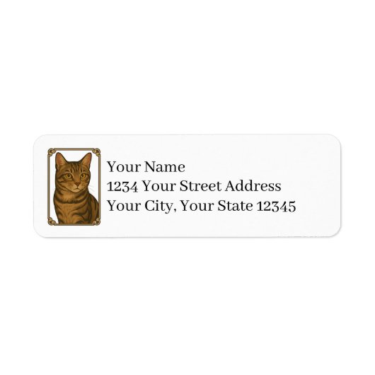 Tabby Cat Return Address Labels ラベル (正面)