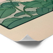 Tabby Cat Shower Print Ukiyo-e Botanical Bathroom ポスター (角)